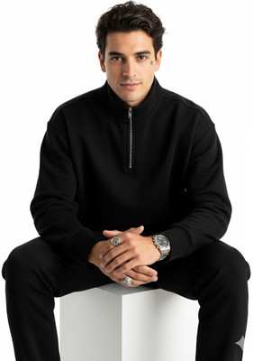 Oiin Fab Full Sleeve Solid Men Sweatshirt