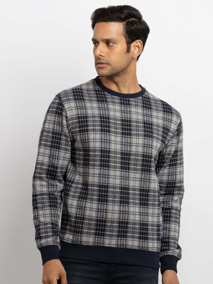 Status Quo Full Sleeve Checkered Men Sweatshirt