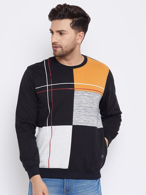 BISHOP COTTON Full Sleeve Color Block Men Sweatshirt