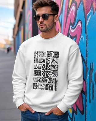 AOOSH Full Sleeve Graphic Print Men Sweatshirt