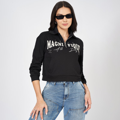 PEOPLE Full Sleeve Solid Women Sweatshirt