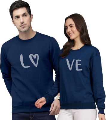 AV Fashion Full Sleeve Solid Couple Sweatshirt