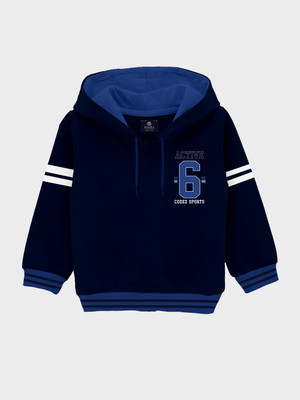 Codez Full Sleeve Striped, Printed Boys Sweatshirt