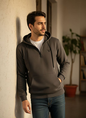 INDICLUB Full Sleeve Self Design Men Sweatshirt