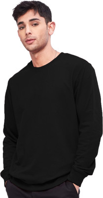 Leotude Full Sleeve Solid Men Sweatshirt
