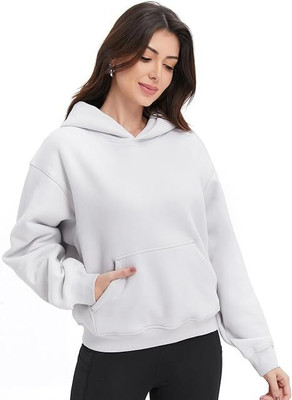 METRONAUT Women Full Sleeve Solid Hooded Sweatshirt Full Sleeve Self Design Women Sweatshirt