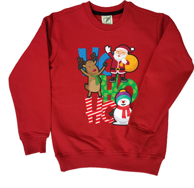 CHOMBOOKA Full Sleeve Graphic Print, Solid Boys & Girls Sweatshirt