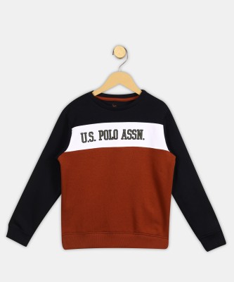 U.S. POLO ASSN. Full Sleeve Color Block Baby Boys Sweatshirt