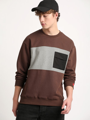 THE BEAR HOUSE Full Sleeve Color Block Men Sweatshirt