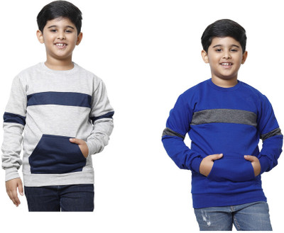 Indistar Full Sleeve Color Block Boys Sweatshirt