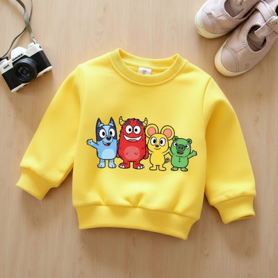 YAKFIT Full Sleeve Printed, Solid, Graphic Print Boys & Girls Sweatshirt