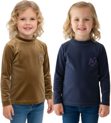 salvia Full Sleeve Solid Baby Girls Sweatshirt