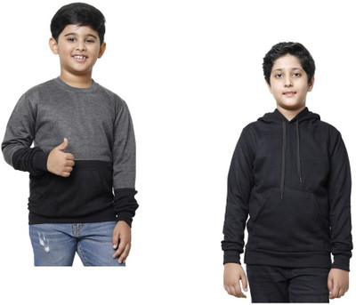 AE Trends Full Sleeve Solid, Color Block Boys Sweatshirt