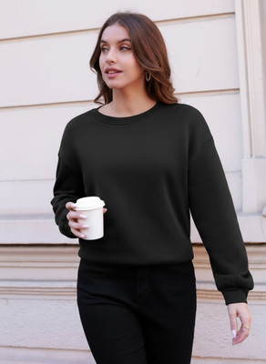 Fluffy Enterprise Full Sleeve Solid Women Sweatshirt