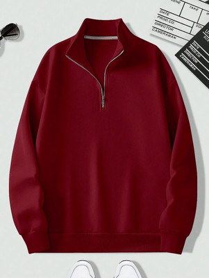 CotiQ Full Sleeve Solid Men Sweatshirt