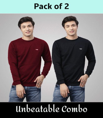 Reya Full Sleeve Solid Men Sweatshirt