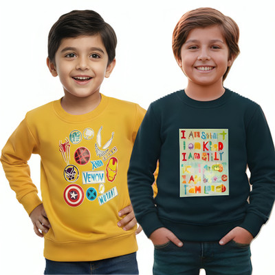 VNOTTY FASHION Full Sleeve Printed Boys Sweatshirt