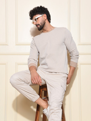 CRIMSOUNE CLUB Full Sleeve Striped Men Sweatshirt