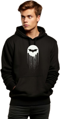Joy nd Happinness Printed Hooded Neck Casual Men Black Sweater