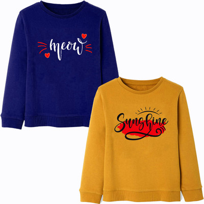 Naughty Little Full Sleeve Printed Girls Sweatshirt
