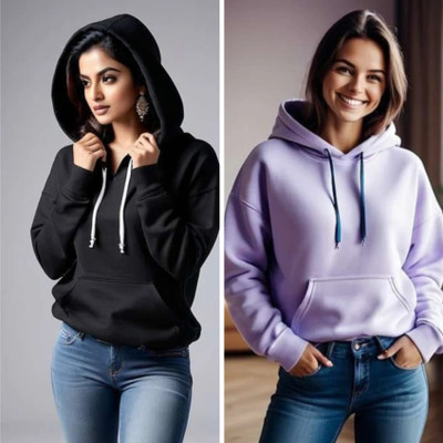 Pwexz Full Sleeve Solid Women Sweatshirt