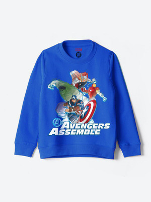 YK Marvel Full Sleeve Graphic Print Boys Sweatshirt