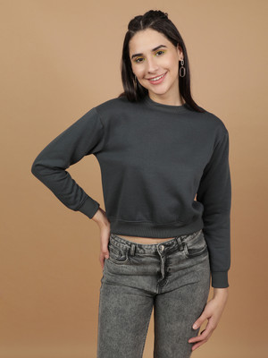 Freehand by The Indian Garage Co. Full Sleeve Solid Women Sweatshirt