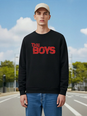 SCOTT FINCHER Full Sleeve Solid, Printed Men Sweatshirt