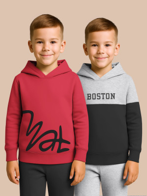 Hellcat Full Sleeve Printed, Color Block Boys Sweatshirt