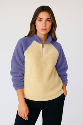 THE DRY STATE Full Sleeve Self Design, Color Block Women Sweatshirt