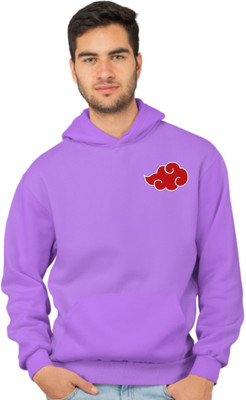 Joy nd Happinness Printed Hooded Neck Casual Men Purple Sweater