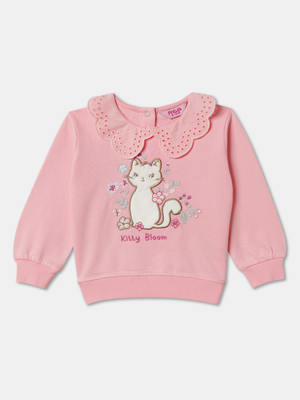 R&B Full Sleeve Graphic Print Baby Girls Sweatshirt
