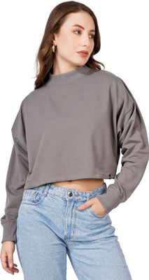 BlueFicus Full Sleeve Solid Women Sweatshirt
