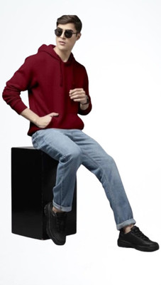 etsun Full Sleeve Solid Men Sweatshirt