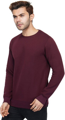 I KIN Full Sleeve Solid Men Reversible Sweatshirt