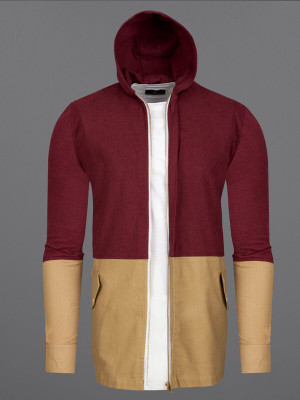 french crown Full Sleeve Color Block Men Sweatshirt