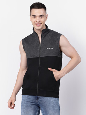 KALT Sleeveless Color Block Men Sweatshirt