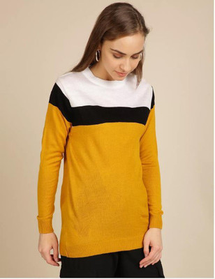 BOLD AND CLASSIC Full Sleeve Color Block Women Sweatshirt
