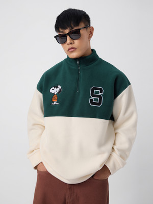 The Souled Store Full Sleeve Color Block, Printed Men Sweatshirt