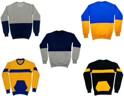 AE Trends Full Sleeve Color Block Boys Sweatshirt