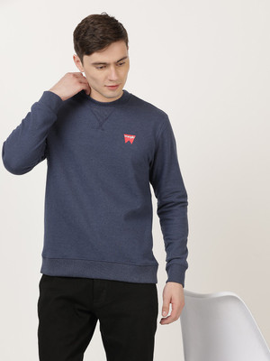 Wrangler Full Sleeve Solid Men Sweatshirt