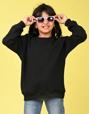 Nusyl Full Sleeve Solid Girls Sweatshirt