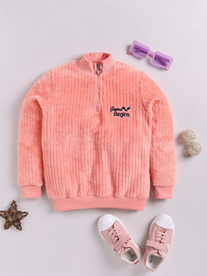 Here&Now X Game Begins Full Sleeve Self Design Girls Sweatshirt