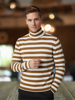 Looks United Full Sleeve Striped Men Sweatshirt