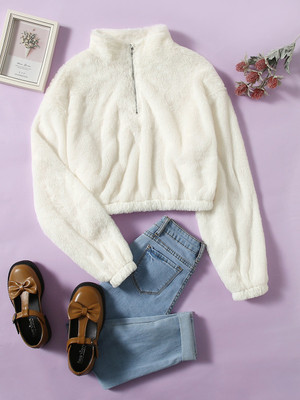 Lripsome Full Sleeve Solid Women Sweatshirt