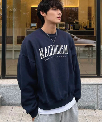 METRONAUT Woven Round Neck Casual Men Dark Blue Sweater