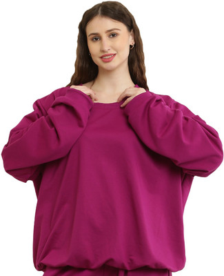 UNIVERSAL ACCESSE Full Sleeve Solid Women Sweatshirt