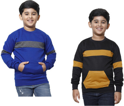 KAVYA Full Sleeve Color Block Boys Sweatshirt