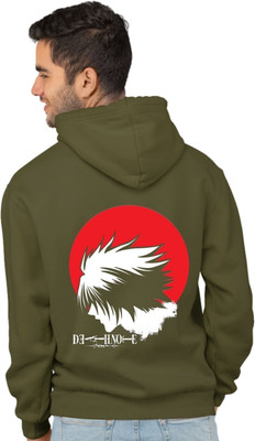 Joy nd Happinness Printed Hooded Neck Casual Men Dark Green Sweater