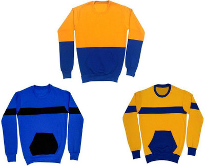 AE Trends Full Sleeve Solid, Color Block Boys Sweatshirt